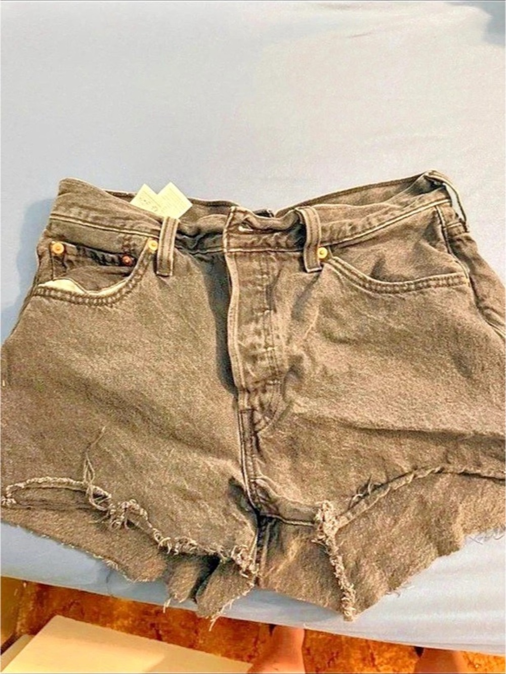 Levi's 501 Original Cut-Off Denim Shorts Women's Distressed Jean Shorts in Brown